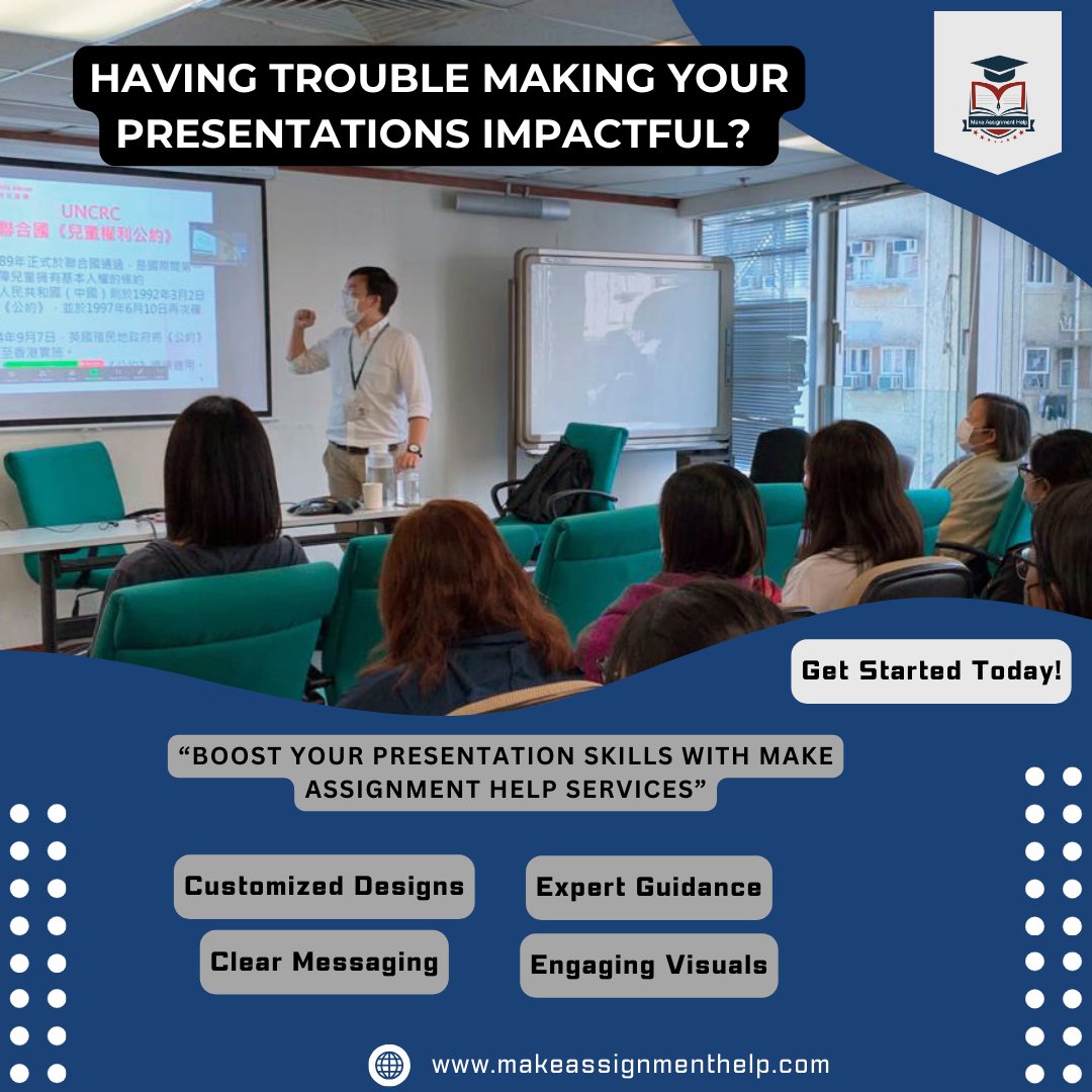 Make_Assignment's tweet image. "Transform your ideas into impactful presentations. 📈 #PresentationService #ProfessionalPresentations #MakeAssignmentHelp"