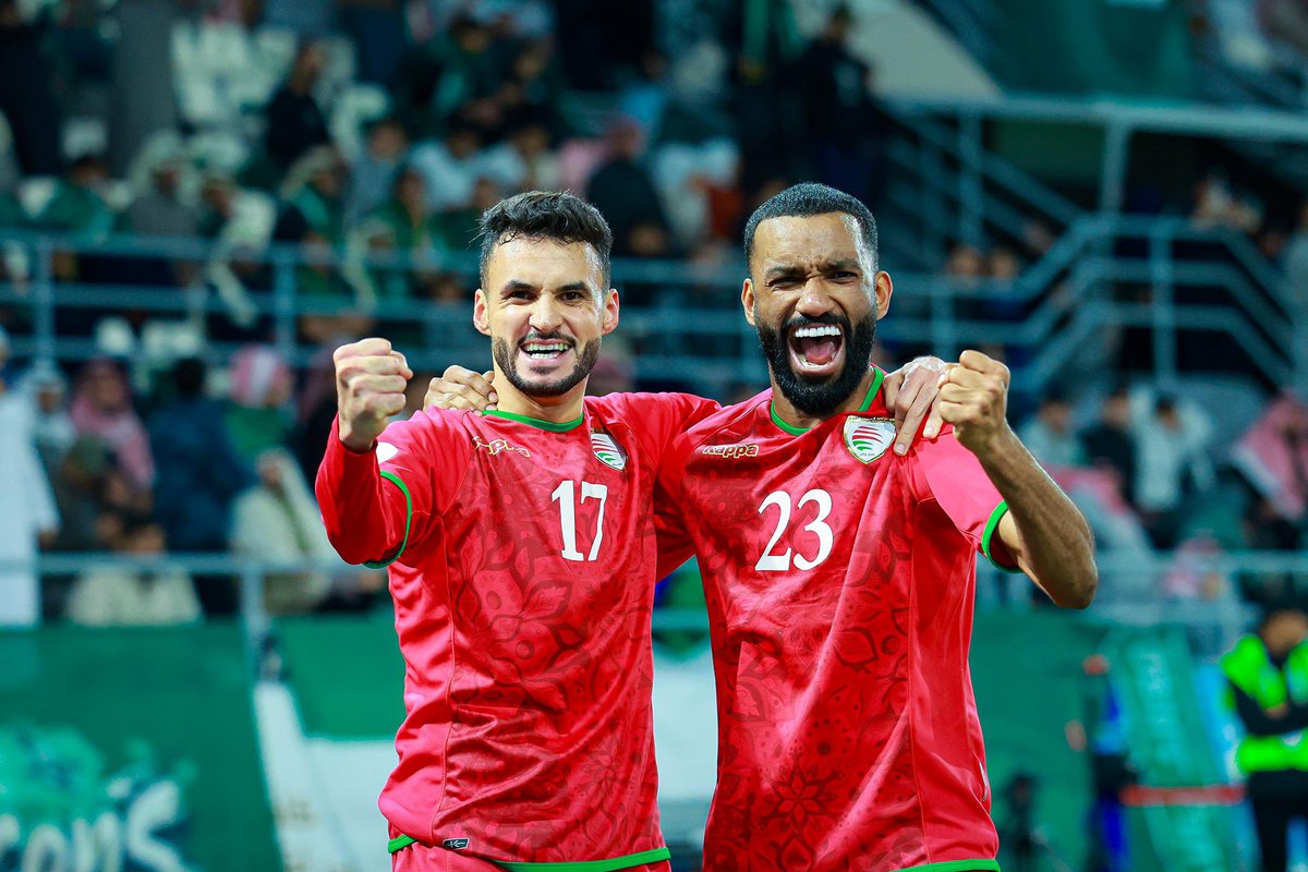 Oman_NT's tweet photo. 📸 فرحة الهدف الثاني لمنتخبنا الوطني 🤩❤️

#عمان_السعودية
#خليجي26
#كلنا_معك https://t.co/H9AFreBtkU