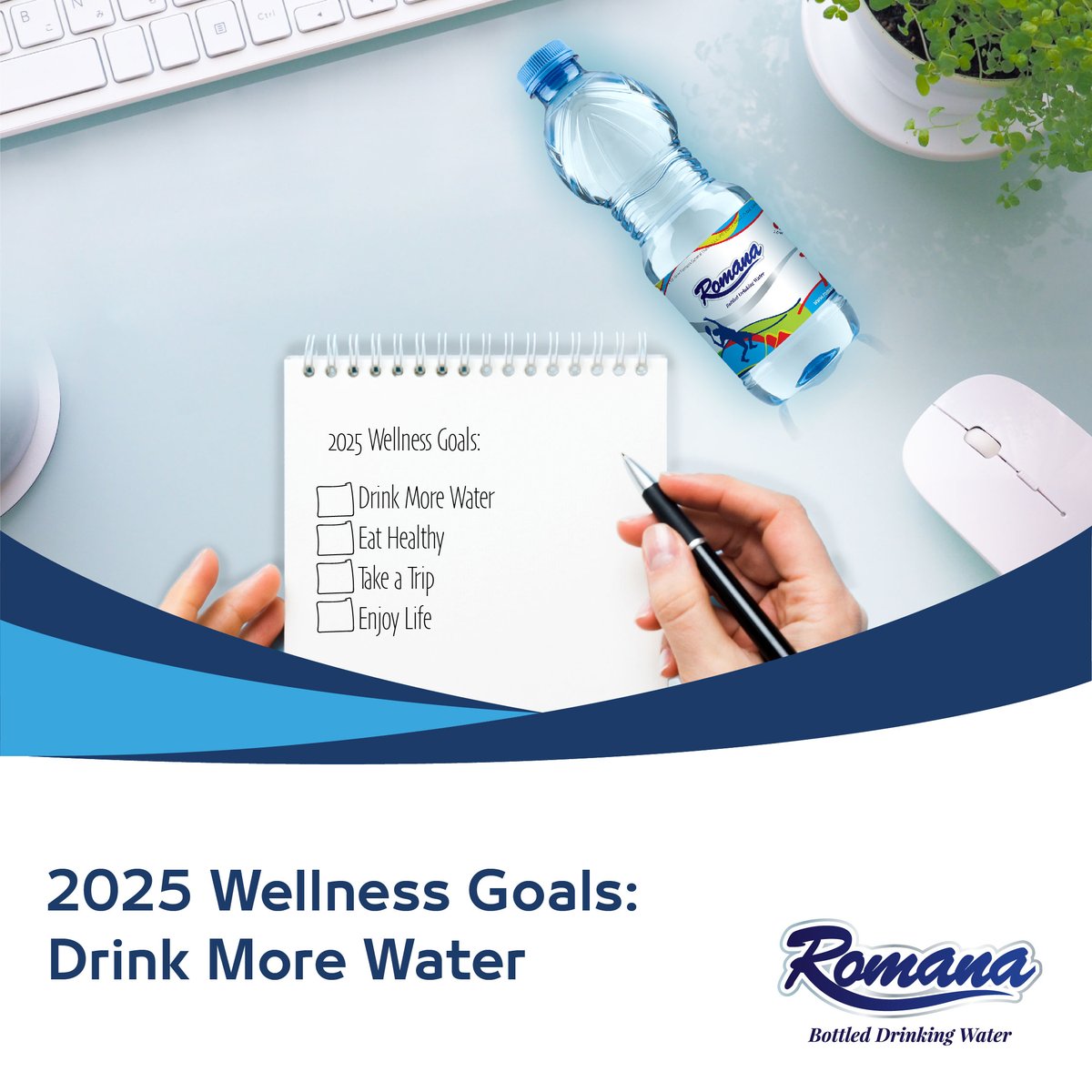 RomanaWaterUAE's tweet image. ابدأ عامك بعادات صحية أفضل! 💧
شاركنا أهدافك في شرب المزيد من الماء في عام 2025.
شاركوا رحلتكم معنا!

#مياه_رومانا
Start the year with healthier habits! 💧
Tell us all about your goal to drink more water in 2025.
Tag us in your journey!

#RomanaWater #HydrationChallenge
