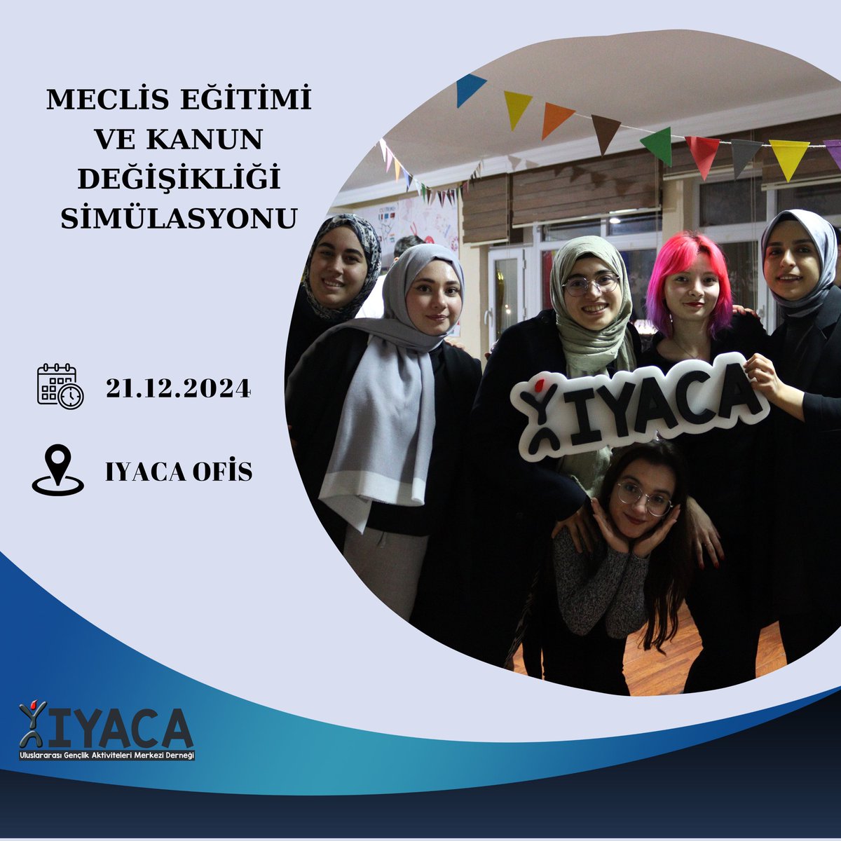 iyacaorg's tweet photo. IYACA Meclis Eğitimi ve Kanun Değişikliği Simülasyonu faaliyetinde neler yaşandı? 🧐
Heyecanlı anlara tanık olduğumuz etkinliğimize bir de bu açıdan bakalım! ⚖️✨
#iyaca #iyacateam #iyacagönüllüleri # https://t.co/ocAUJW35UO