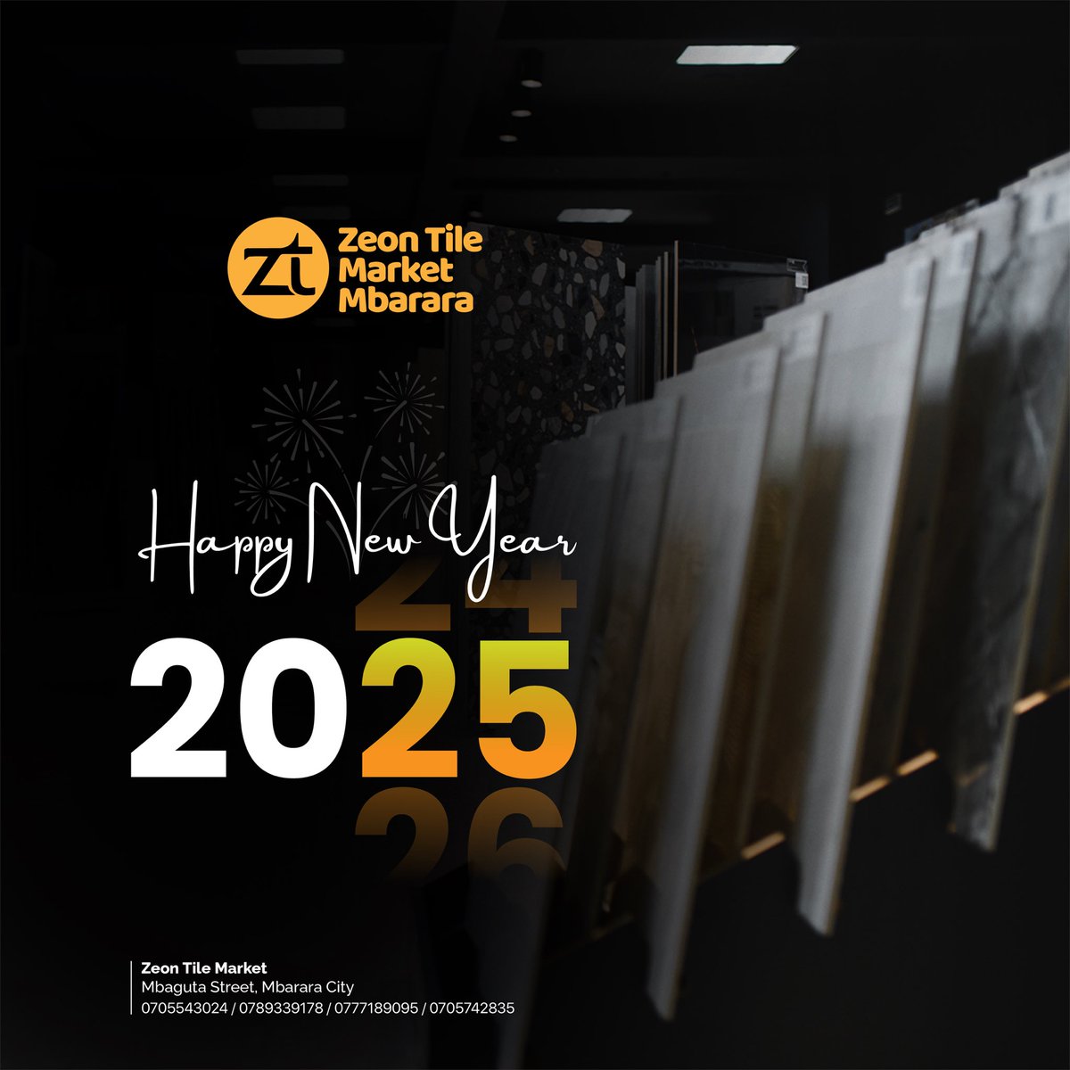As we step into 2025, we thank you for choosing us for all your tile &amp; flooring needs. Your support has been the foundation of our success!

Call us on 0705543024  to place your orders.

Here’s to a year of beauty, strength, and style just like our tiles #HappyNewYear