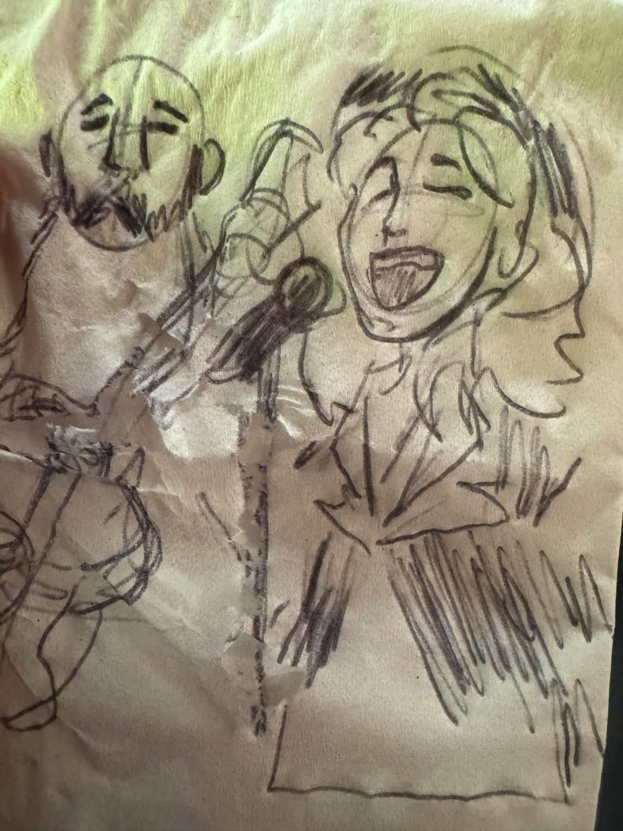 The coolest things happen along this music journey. I was a little sad I didn’t take a picture with Mike Walter. Then I heard from Steve at Legend's Cocktail Lounge! One of the patrons last night created this amazing sketch of Mike and I singing our hearts out! 🎶  #sketch #art