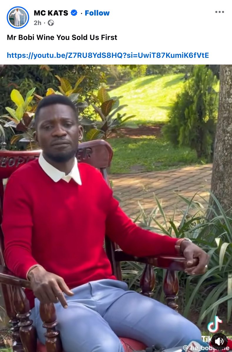 Dear Mc Kats Bobi Wine has never sold anyone especially yourself,  infact even if he was to sell I doubt they would accept you