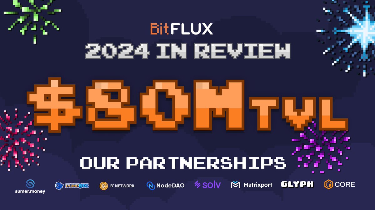 BitFLUX (@bitfluxfi) on Twitter photo 2024: BitFlux in Review
We started in Q4, and in just a few months, we've made waves in BTCFi:
Partnered with Leading BTCFi projects. ๐ค
$80M+ TVL achieved, introducing $suBTC, $pumpBTC, & $nBTC on <a href="/Coredao_Org/">Core DAO ๐ถ</a>! ๐
Featured at Bitcoin Fusion MENA. ๐
๐ฎ 2025 promises even more 2024: BitFlux in Review
We started in Q4, and in just a few months, we've made waves in BTCFi:
Partnered with Leading BTCFi projects. ๐ค
$80M+ TVL achieved, introducing $suBTC, $pumpBTC, & $nBTC on <a href="/Coredao_Org/">Core DAO ๐ถ</a>! ๐
Featured at Bitcoin Fusion MENA. ๐
๐ฎ 2025 promises even more