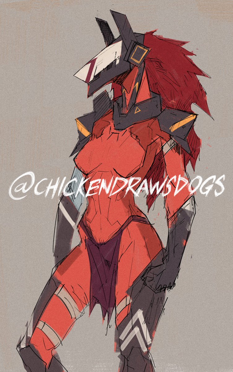 ChickenDraws's tweet image. Wolf Girl concept art, last upload of 2024.
I was going to do a Voruna skin inspired by my ARKLITE series, but I think I'll keep her. What do you think? Would you vote for her to be in Warframe? 😆 #conceptart #characterdesign