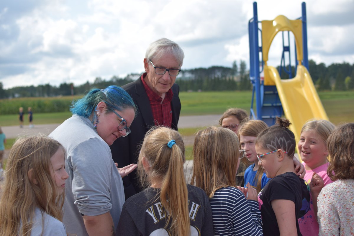 GovEvers's tweet photo. 📍and Washburn County
I visited Shell Lake Elementary School in Washburn County to read to students, dish up lunch, and check out the playground.
Just one day left! Come back tomorrow for the last day of our #12DaysofWisconsin! https://t.co/99gqL29QoE