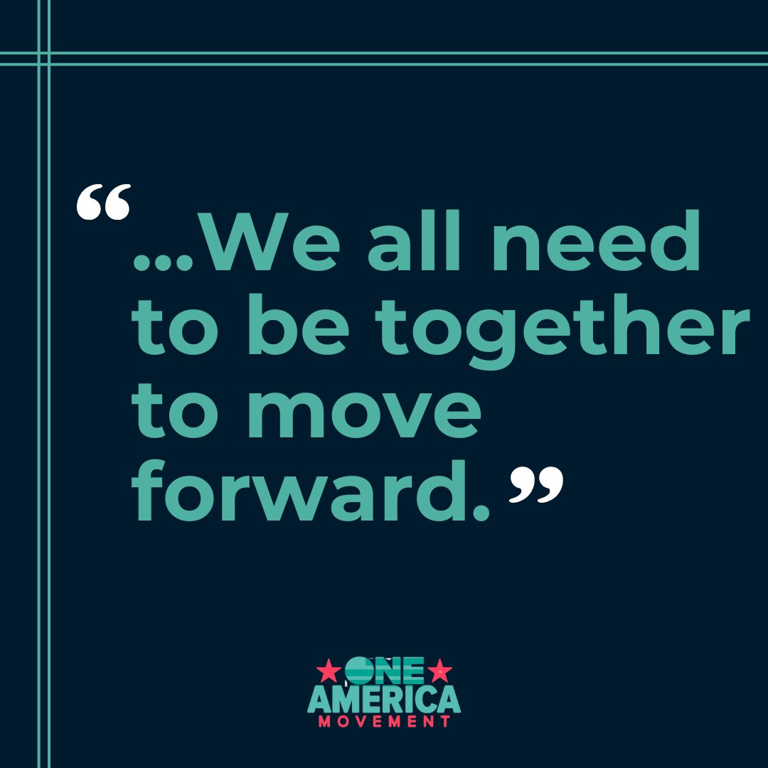 "Being involved with One America is a journey of community where no community is excluded; we all need to be together to move forward." 

Our non-profit is not the answer. The 106 million Americans who belong to religious communities are. We’re here to help.bit.ly/JoinUs_OneAmer…