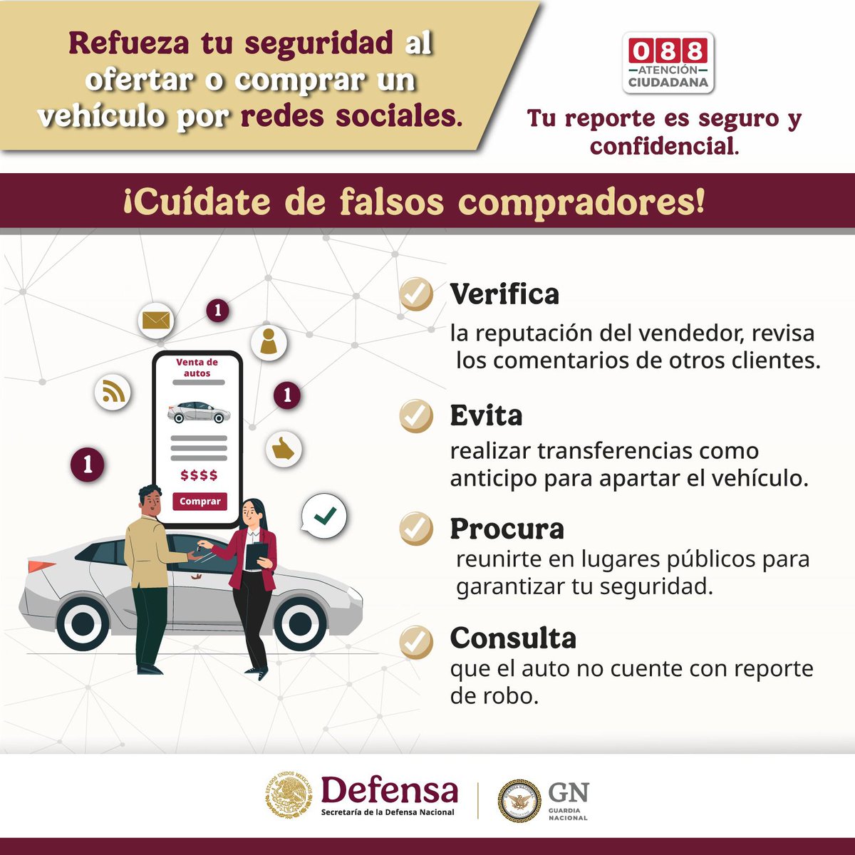 DifundeDgo's tweet image. Algunas recomendaciones para evitar fraudes al comprar autos por internet.