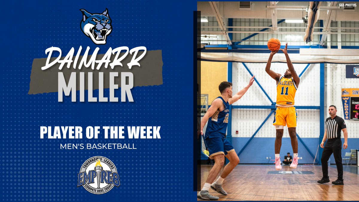 SUNY Poly Wildcats (@polywildcats) on Twitter photo Congratulations to Daimarr Miller for being named the Empire 8 Men's Basketball Player of the Week! Congratulations to Daimarr Miller for being named the Empire 8 Men's Basketball Player of the Week!