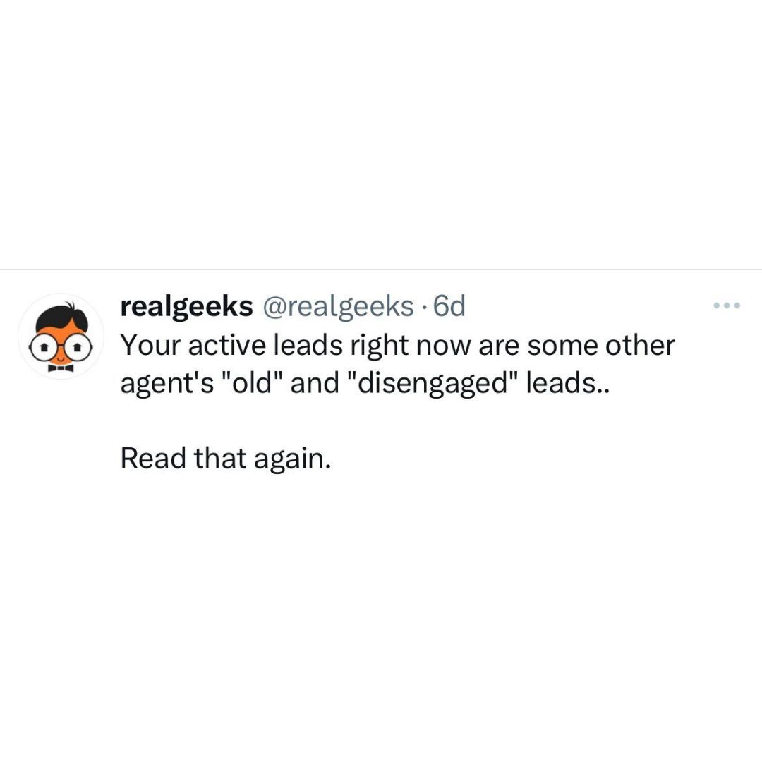 We chose violence today.

🚀  There is no such thing as a 'new lead'. What you're seeing as new leads are just leads who have been ignored by other agents when they weren't ready to buy right away. 

#realestate #realestateguru #realestatecoach #realestatetip #realtor