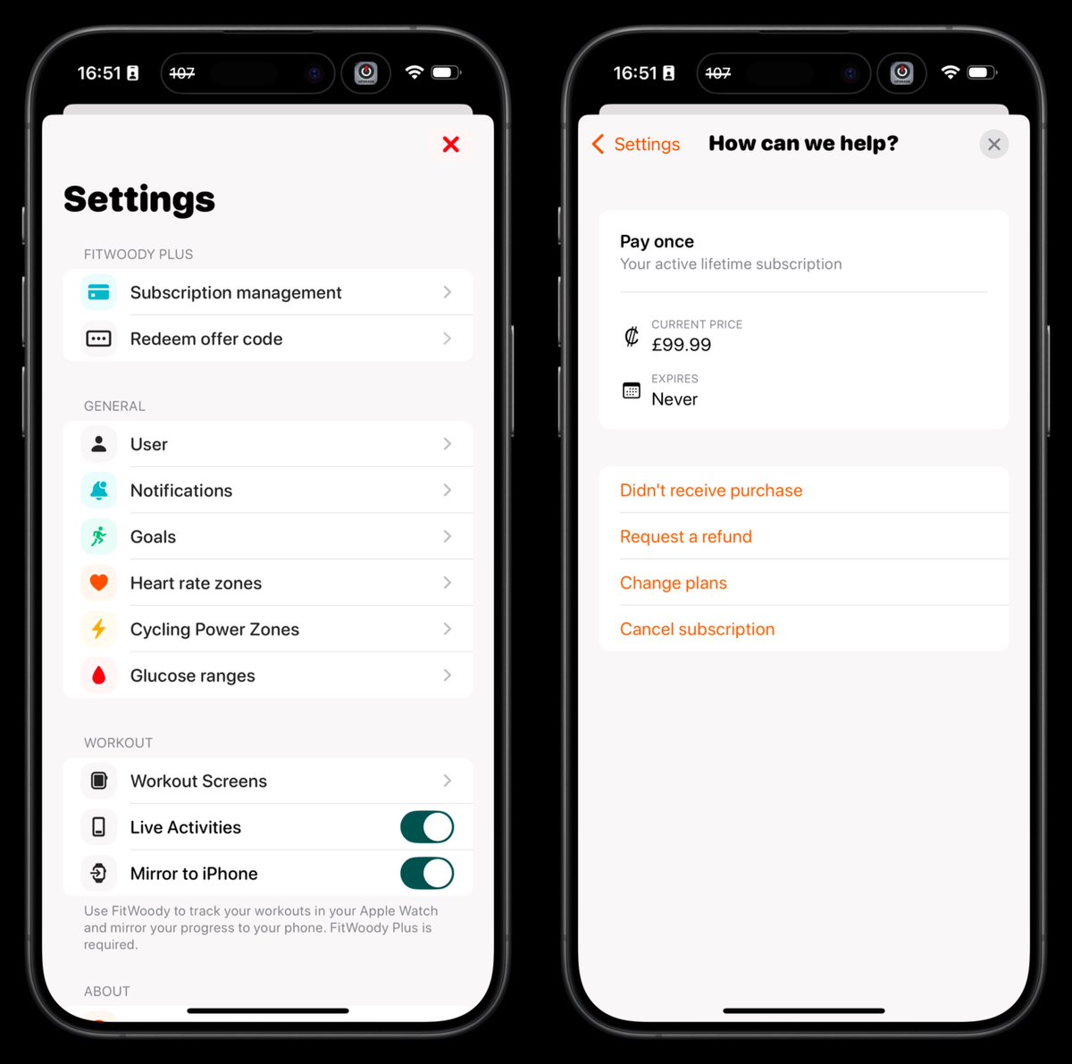asiergmorato's tweet image. Último #PullRequest del año 👀
📮 Acabo de incluir el “Customer Center” de @RevenueCat en @FitWoody_Camp para mejorar la experiencia de usuario al gestionar suscripciones. Especialmente al pedir una devolución o cancelación.
Como siempre, super fácil.
#IndieDev #BuildInPublic