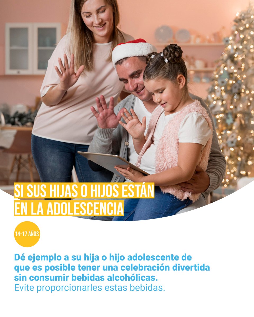 Que tus acciones hablen más que tus palabras

Protejamos a nuestros niños, niñas y adolescentes de los peligros del alcohol. La verdadera diversión está en disfrutar juntos, sin alcohol.
#MenosAlcohol #PorqueLaVidaLoVale
🎉 ¡En estas festividades, el mejor regalo es el ejemplo!