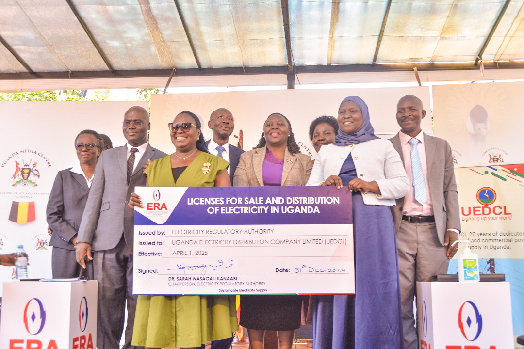 ENG. Ziria Tibalwa Waako (@era_ceo1) on Twitter photo Today, I have witnessed the handover of Licenses for the Distribution and Sale of Electricity in Uganda to <a href="/UEDCLTD/">Uganda Electricity Distribution Company Ltd</a> by <a href="/NankabirwaRS/">Ruth Nankabirwa Ssentamu</a> and <a href="/WasagaliSarah/">sarah wasagali</a>. These Licenses, which take effect 1st April ,2025, mark the natural end of <a href="/UmemeLtd/">Umeme Limited</a> 20-year concession.
<a href="/GovUganda/">Government of Uganda</a> Today, I have witnessed the handover of Licenses for the Distribution and Sale of Electricity in Uganda to <a href="/UEDCLTD/">Uganda Electricity Distribution Company Ltd</a> by <a href="/NankabirwaRS/">Ruth Nankabirwa Ssentamu</a> and <a href="/WasagaliSarah/">sarah wasagali</a>. These Licenses, which take effect 1st April ,2025, mark the natural end of <a href="/UmemeLtd/">Umeme Limited</a> 20-year concession.
<a href="/GovUganda/">Government of Uganda</a>