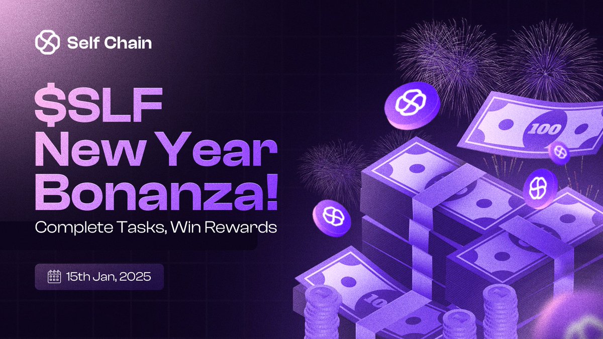 Self Chain (@selfchainxyz) on Twitter photo ✨ $SLF New Year Bonanza ✨
We’re kicking off the New Year with an exciting giveaway! Join the celebration and stand a chance to win $SLF.
📝 Here’s how you can participate:
🟣 Follow @Selfchainxyz and <a href="/SelfChainHub/">Self Chain Community Hub</a>
🟣 Like and Retweet this post
🟣 Join Discord: ✨ $SLF New Year Bonanza ✨
We’re kicking off the New Year with an exciting giveaway! Join the celebration and stand a chance to win $SLF.
📝 Here’s how you can participate:
🟣 Follow @Selfchainxyz and <a href="/SelfChainHub/">Self Chain Community Hub</a>
🟣 Like and Retweet this post
🟣 Join Discord: