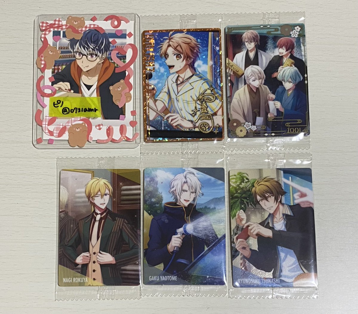 【交換】
アイナナ ウエハース24

譲:三月、ナギ、楽、龍之介、ŹOOĻ

求:百、千、Re:vale 各1

絵柄、組み合わせによってはお断りするかもしれません🙇🏻‍♀️
1/6〜に郵送交換となります。
1枚からもお気軽にお声かけください!!