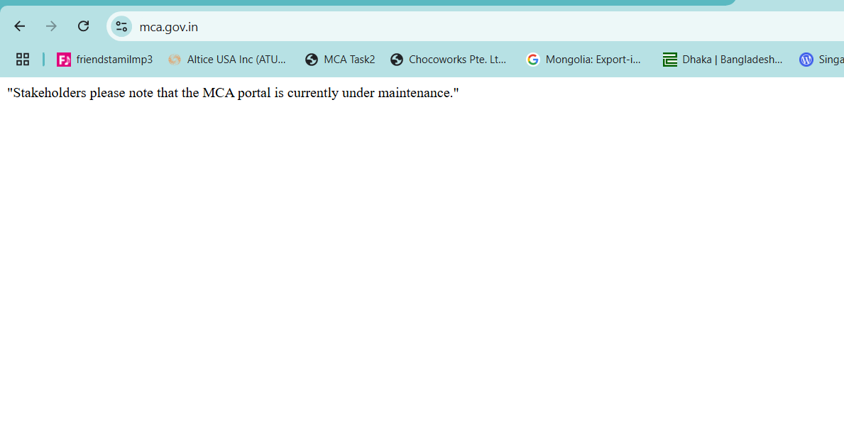 Deepakwds's tweet photo. @HelpdeskMCA21V3 "Stakeholders please note that the MCA portal is currently under maintenance."

When it will get rectified? https://t.co/UBYx7Ybjml