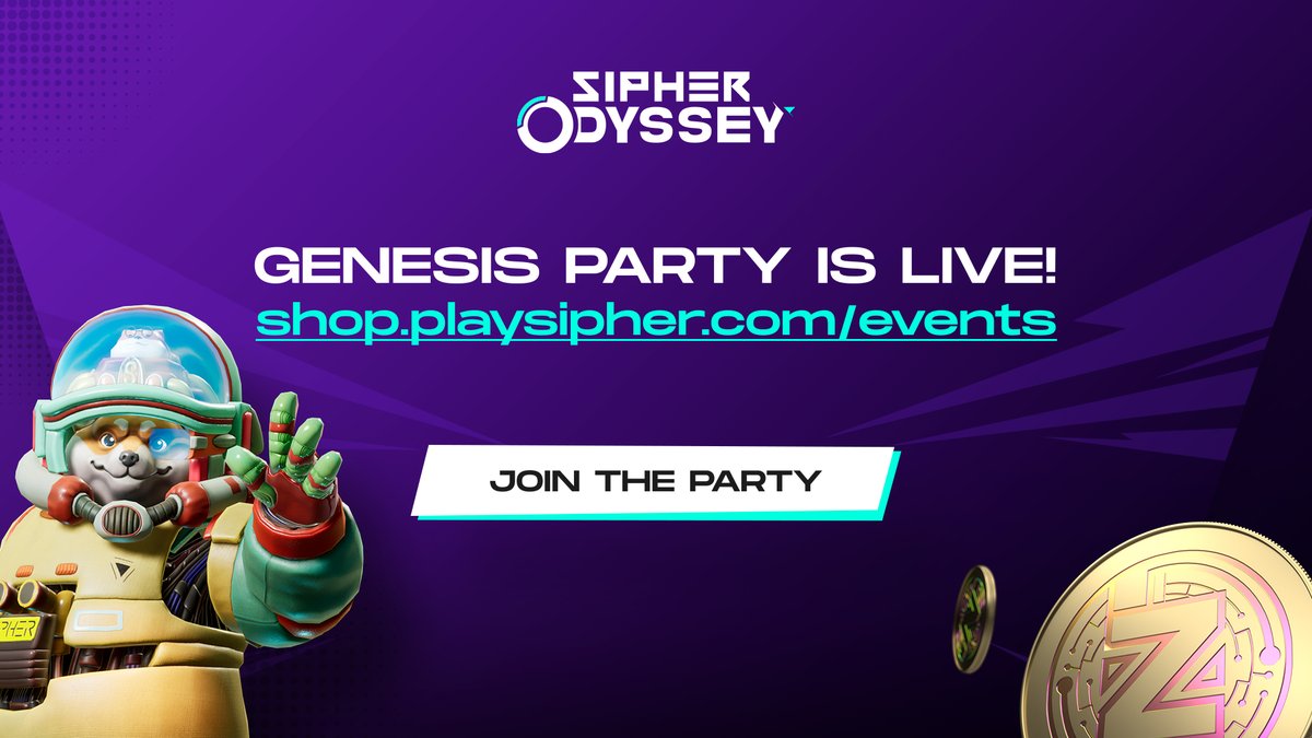 playSIPHER's tweet photo. 🎉 Genesis Party Starts Now! 🎉

A new chapter begins! Unlock in-game vessels, gear, and $SIPHER token rewards starting Dec 31, 2024.

How to Join the Party:
1️⃣ Sign the conversion agreement on https://t.co/1nCQTNwQ2p
2️⃣ Receive weekly $SIPHER distributions

✨ Join the movement by Jan 6, 2025, to maximize your distributions!
🗓️ Deadline: Jan 25, 2025

⚠️ Important Notice:
- Avoid buying Genesis NFTs during this time, converted NFTs will not yield rewards.
- You only need to sign the agreement once, and your rewards will be automatically distributed weekly.
- However, failing to sign during the first week means you won't receive rewards for that week. The first week runs from Dec 31, 2024, to Jan 6, 2025.

Example:
- First-week distribution: Jan 6, 2025
- Second week distribution: Jan 13, 2025
=> If you sign the conversion agreement on Jan 7, 2025, you won't receive the first week's reward but will start from the second week onward.