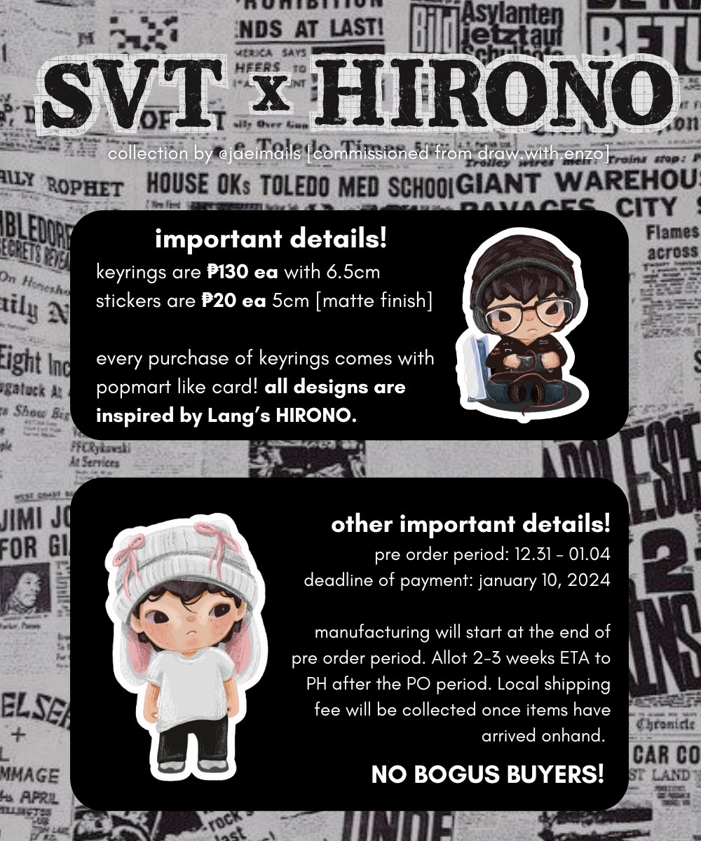 nanacloud_mnl's tweet photo. hirono inspired svt collection by @jaeimails 👾 ⭑.ᐟ

🎧 pre-order period: 1231 ‘til 0104
other details are to be found inside the form

💌 order form: https://t.co/UdNoM3cOJf

💐 rt and like for a chance to win 1 keyring & sticker of choice!