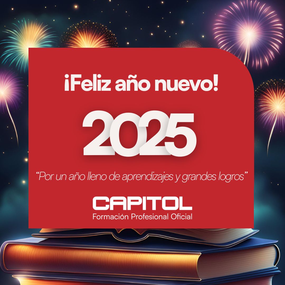 🎉✨ ¡𝗙𝗲𝗹𝗶𝘇 𝟮𝟬𝟮𝟱 de parte de Capitol Formación Profesional! 🎆

Que este nuevo año esté lleno de éxitos, oportunidades y momentos inolvidables. Agradecemos a nuestra comunidad educativa por su esfuerzo y dedicación.

 ¡Vamos por un 2025 increíble juntos!