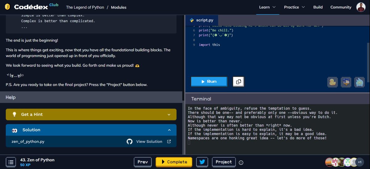 __bled__subha's tweet image. Zen of Python 🐍 #CodedexZenOfPython @codedex_io
