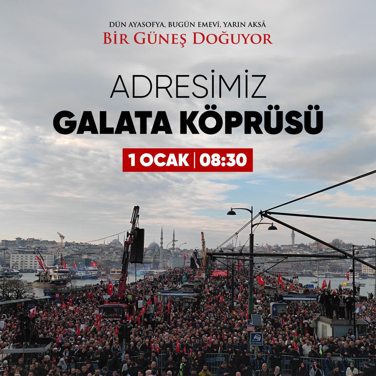 rezzakaslanli's tweet photo. Vicdanı olan herkes bilir ki, susmak da zulme ortaktır.
Adalet için, insanlık için, mazlumlar için buradayız.
Köprüyü umutla kuşatıyoruz.
Adresimiz Galata Köprüsü
🗓️ Tarih: 1 Ocak 2025
🕒 Saat: 08.30
📍 Yer: Galata Köprüsü https://t.co/XgSIecTwt4