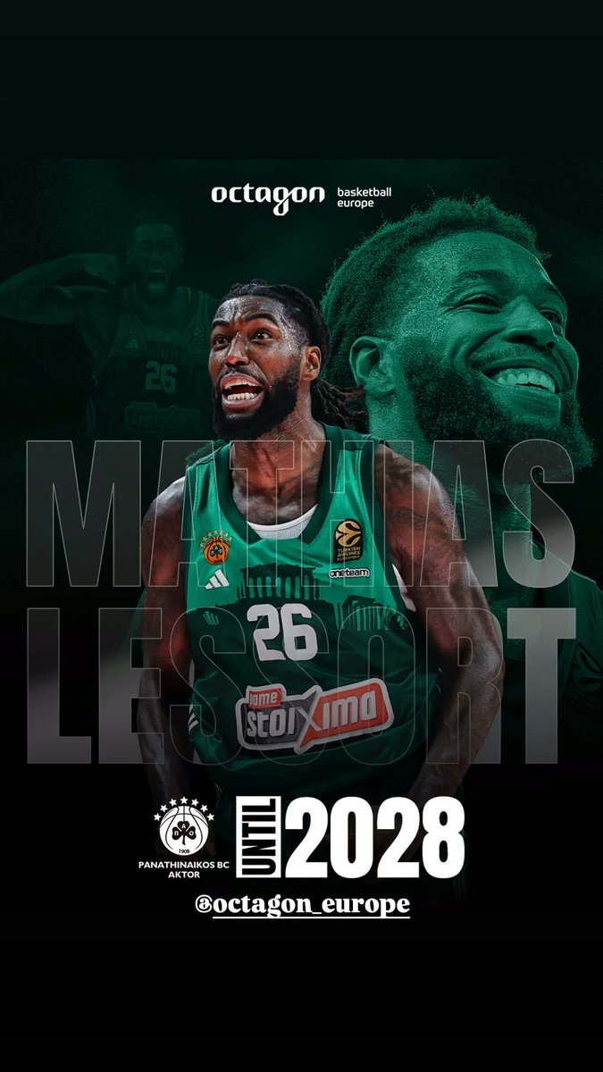Mathias Lessort stays Green for 3 more years #octagonfamily #extension #octagoneurope #mathias #welldeserved