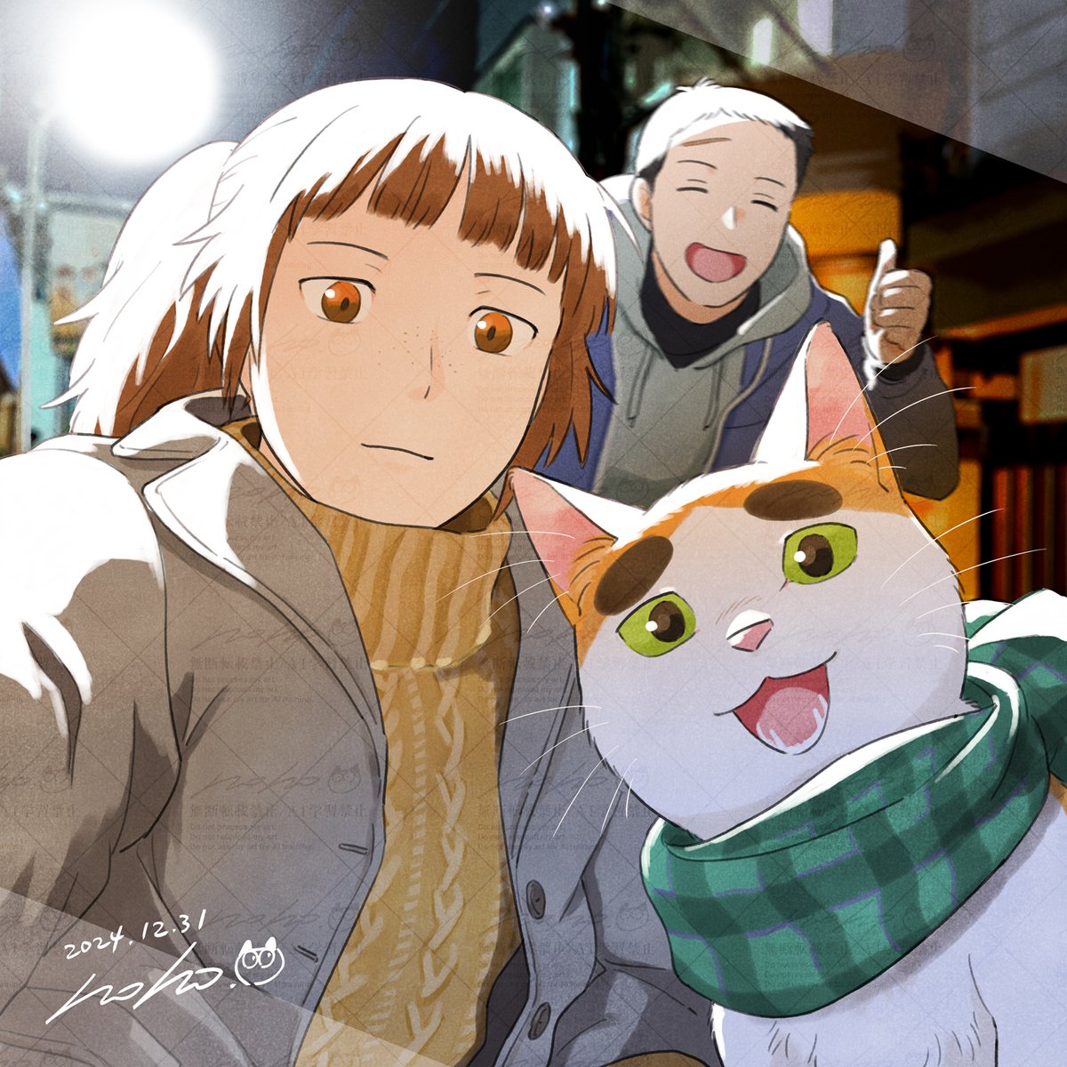 nohohonbito's tweet image. 今年もたいへんお世話になりました。春にアニメの放映が無事に終わり、感謝の心が尽きる事がありませんでした。来年からも精進しつつ、連載の方を進めてまいりたいと思います…！どうぞよろしくおねがいします、良いお年を！👍 #となりの妖怪さん #描き納め