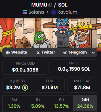 0xLunic's tweet photo. Does the final PA of $MUMU in 2024 signify a reversal?

Historically, according to the four-year cycle theory, 2025 is the true bull year.

$MUMU, as one of the time-tested OG animal meme coins, holds an edge as the bull market mascot.

5B+ https://t.co/7sYusRkZjd