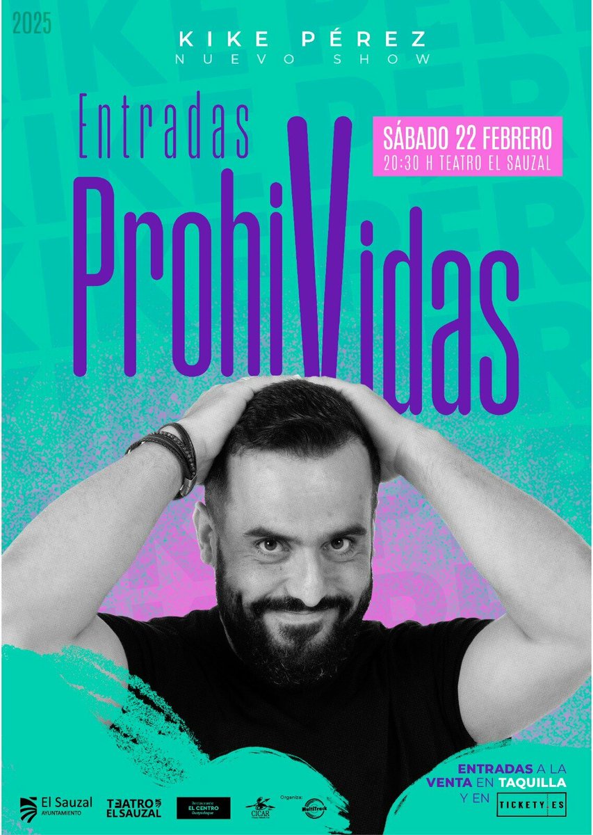 Tickety.es (@tickety_es) on Twitter photo 📰📱| #𝗕𝗟𝗢𝗚𝗧𝗜𝗖𝗞𝗘𝗧𝗬
<a href="/KikePerezComico/">Kike Pérez</a> presenta su nuevo espectáculo "Entradas ProhiVidas" en el Teatro El Sauzal.
🔗 tickety.es/blog/kike-pere…
#blog #entradas #kikeperez #entradasprohividas #humor #teatroelsauzal #elsauzal #tenerife #visittenerife #canarias #tickety 📰📱| #𝗕𝗟𝗢𝗚𝗧𝗜𝗖𝗞𝗘𝗧𝗬
<a href="/KikePerezComico/">Kike Pérez</a> presenta su nuevo espectáculo "Entradas ProhiVidas" en el Teatro El Sauzal.
🔗 tickety.es/blog/kike-pere…
#blog #entradas #kikeperez #entradasprohividas #humor #teatroelsauzal #elsauzal #tenerife #visittenerife #canarias #tickety