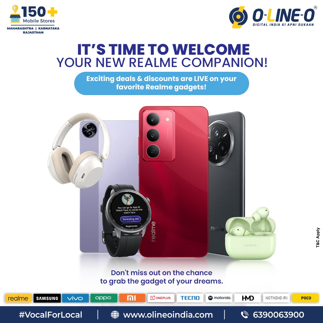 OLineOIndia's tweet image. Say Hello to Your New Realme Companion! ✨

🔥 Exciting deals &amp;amp; discounts are here on your favorite Realme gadgets!
📱 Don't miss the chance to own the gadget of your dreams—shop now at O-LINE-O!
.
.
.
.
.
.
#RealmeDeals #SmartphoneUpgrade #OLINEO #olineoindia #Smartphone