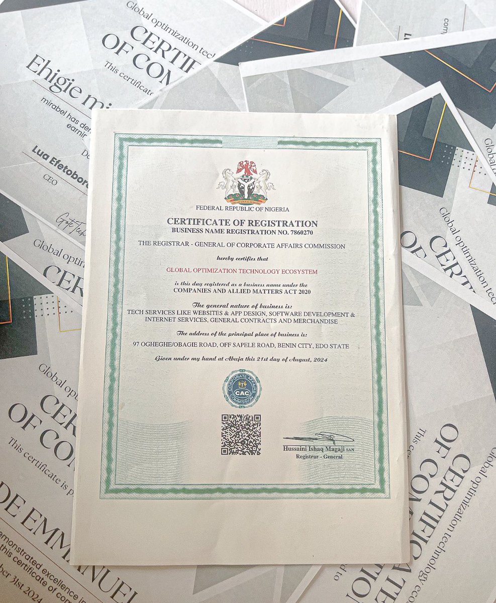 codewithlua's tweet image. This two got their papers today - more coming @GoteTech ๐ฉ๐ฝโ๐ป๐ง๐ฝโ๐ป๐