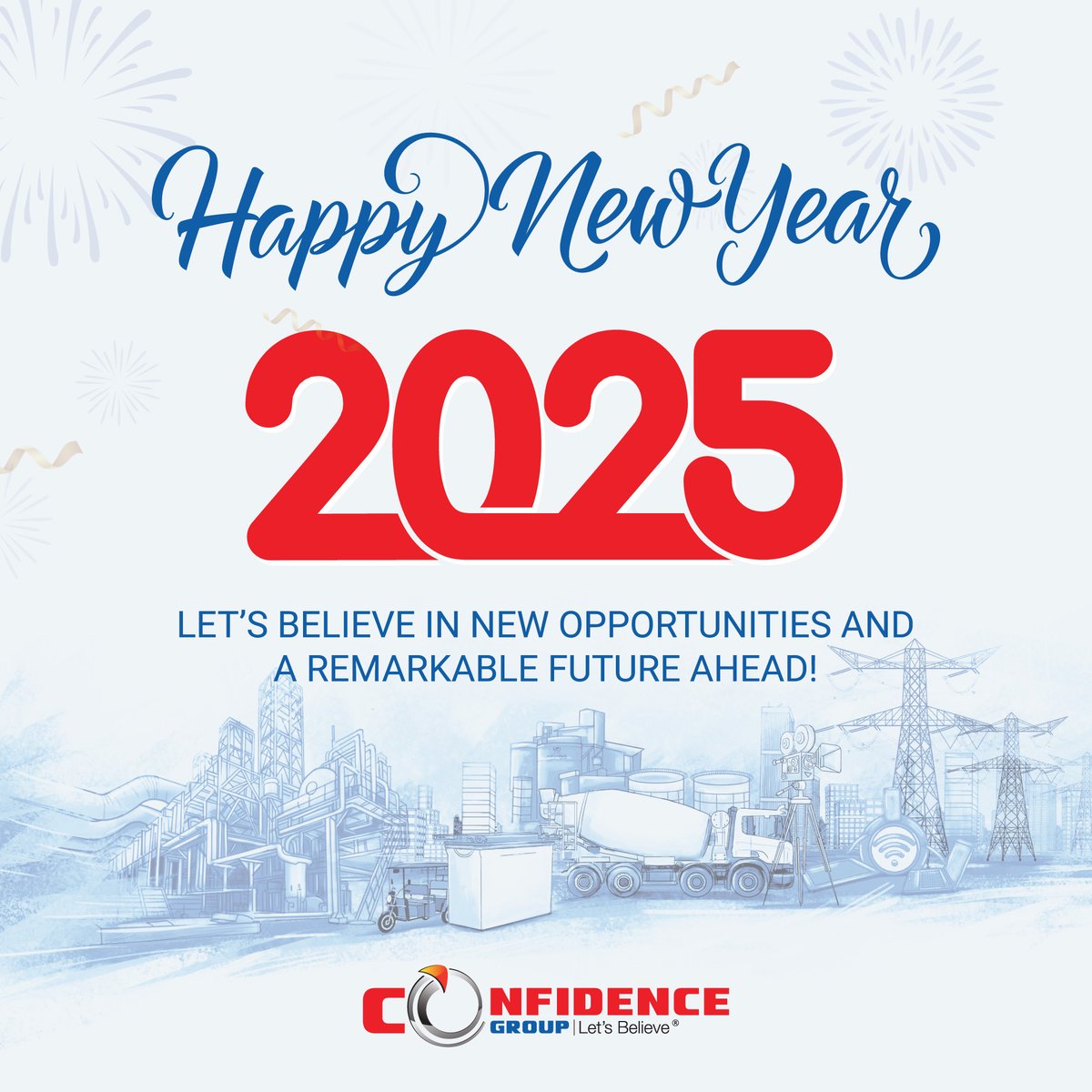ConfidenceGrp's tweet photo. As we welcome 2025, let’s embrace new challenges with confidence and determination. Together, we will continue building a brighter future, driven by innovation and excellence. Wishing you a year of growth, success and fulfillment!

🌟 Happy New Year! 🌟

#HappyNewYear2025 https://t.co/w1mZtIbcfF