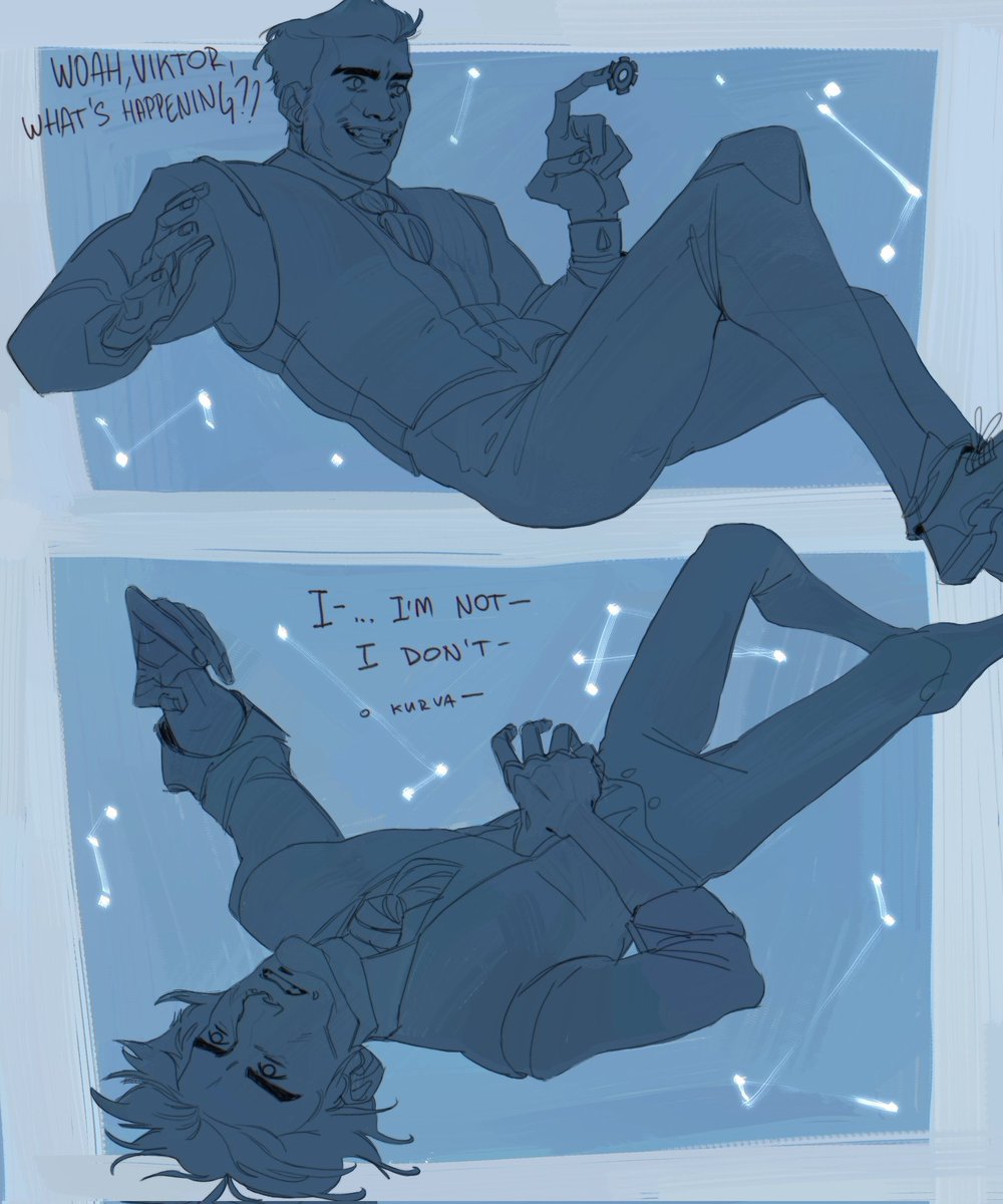 kassparrr's tweet photo. an idea from a friend 
if viktor wasn't that excited 

(says in czech: i don't fuking know, do i look like an expert on some fuking glowing stones)

#arcane #Jayce #Viktor https://t.co/J6Vg6VRfZF