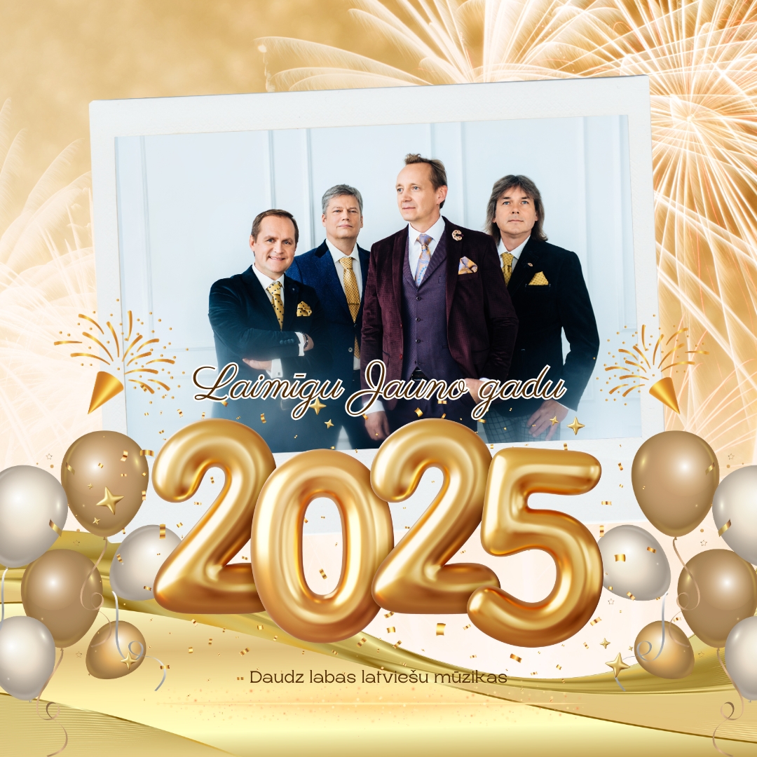 Laimīgu Jauno gadu visiem mūsu lieliskajiem klausītājiem! Aizvadītais gads bija piepildīts ar jūsu aplausiem, smaidiem un labajiem vārdiem pēc koncertiem! Mēs turpināsim arī nākamgad! Tiekamies jau 10. janvārī Ventspilī un tad jau Guntara jubilejas koncertā Liepājā  29. martā!