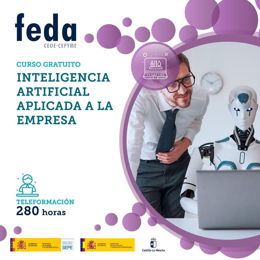 ¿Quieres descubrir cómo la inteligencia artificial puede transformar tu negocio? Este curso de #FEDAFormación Subvencionada te introduce en el uso de IA para optimizar procesos, mejorar la toma de decisiones y personalizar la experiencia del cliente. Modalidad de #Teleformación.