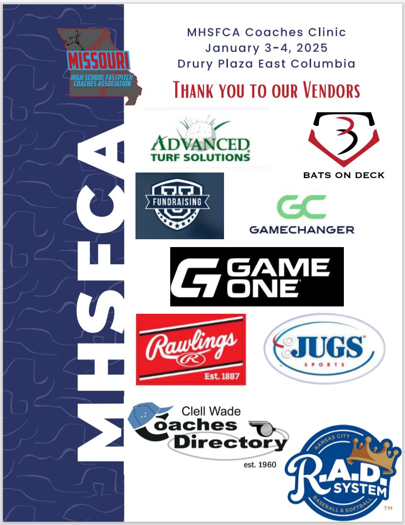 Missouri HS Fastpitch Coaches Association (@mo_hsfca) on Twitter photo π¨ 2 Days until MHSFCA Coachesβ Clinic!
π
January 3-4, 2025
π Drury Plaza East, Columbia, MO
β° Registration opens Friday @ 8am
π£οΈ <a href="/ElliottSaysWhat/">Brandon Elliott</a> will be leading us off @ 9am!
π Come join us to learn and grow.
π₯ Record # of vendors
#MOSB2025
#CoachingCommunity π¨ 2 Days until MHSFCA Coachesβ Clinic!
π
January 3-4, 2025
π Drury Plaza East, Columbia, MO
β° Registration opens Friday @ 8am
π£οΈ <a href="/ElliottSaysWhat/">Brandon Elliott</a> will be leading us off @ 9am!
π Come join us to learn and grow.
π₯ Record # of vendors
#MOSB2025
#CoachingCommunity