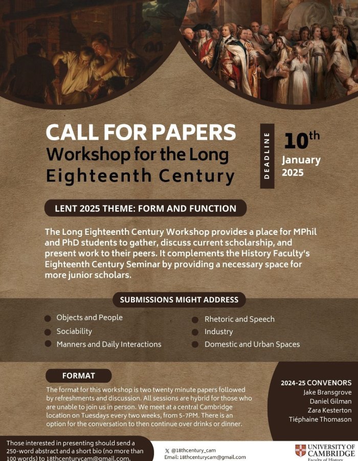 A reminder that the deadline for our Lent Term CFP is in just 10 days! To apply, please send over a 250-word abstract and short bio by 10 January to our email ✨ Our theme this term is 'Form and Function' ✨