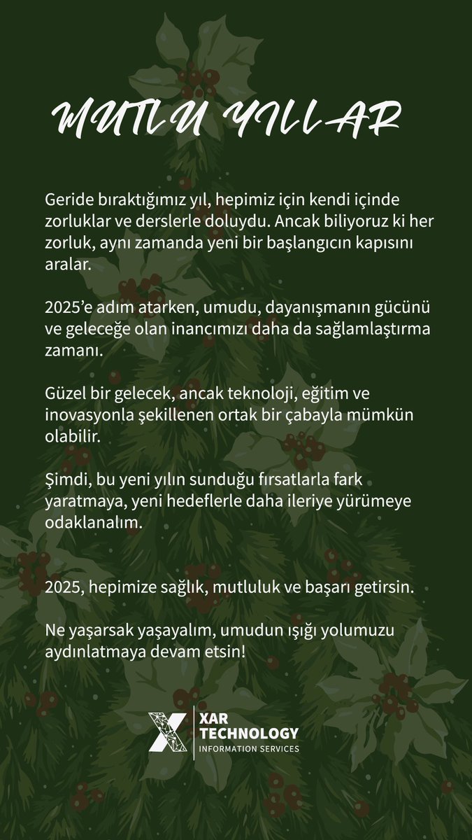 xartechnology's tweet photo. Herkese mutlu yıllar dileriz. 😊 https://t.co/Idu30RJpb5