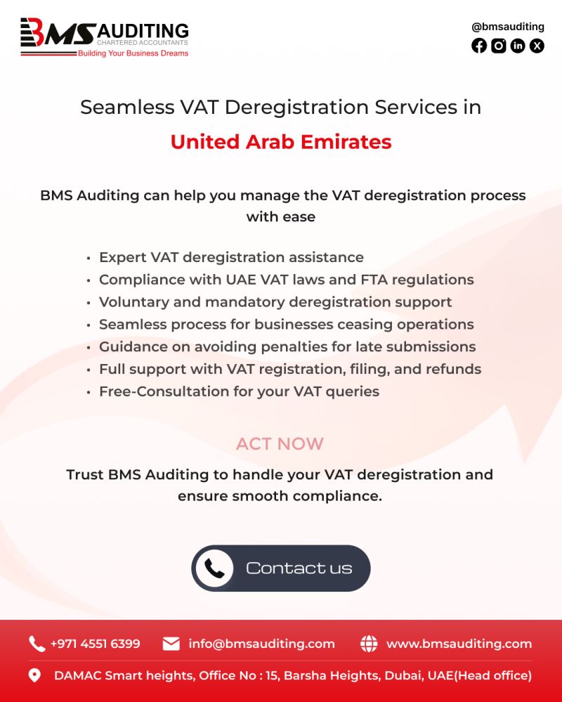 bms_auditing's tweet photo. Ensure seamless VAT compliance with BMS Auditing. Contact us today at +971 4551 6399 for expert support! https://t.co/T9PLgoDo3F