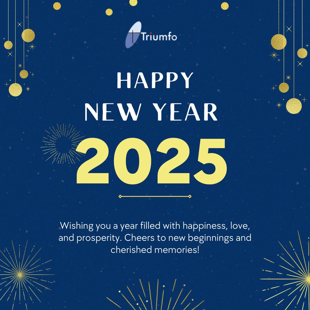 triumfogroup's tweet photo. 🌟 Happy New Year 2025 from Triumfo International GmbH 🌟

🎉✨ A New Year, a New Opportunity! ✨🎉

🚀✨ Start the year with us and make every event unforgettable. 🎯

#HappyNewYear2025 #NewYearCelebrations #Welcome2025 #CheersTo2025 #NewYearGoals #2025Beginnings #Happy2025 https://t.co/HGL6D0jTBR