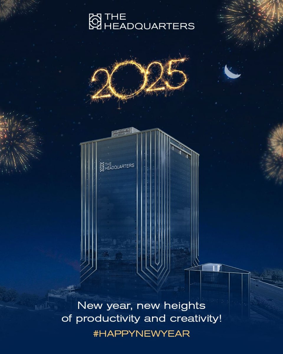 TheHQSpace's tweet photo. The Headquarters wishes you a Happy New Year 2025! 

May this year be filled with creativity, success, and endless possibilities.

#THQ #HappyNewYear #Welcome2025 #NewYear #FreshStarts #NewYearNewGoals #DreamBig2025 https://t.co/hGgeCoPuBM