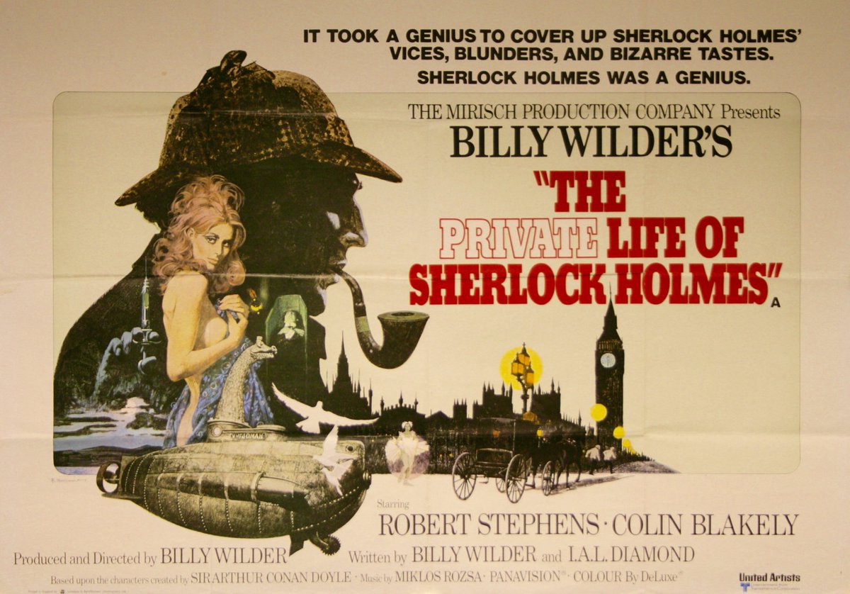 SaveRedlandLibr's tweet photo. 1:05pm TODAY on @SkyArts 

The 1970 #Comedy #Thriller film🎥 “The Private Life of Sherlock Holmes” directed by #BillyWilder &amp; co-written with #IALDiamond

Based on the characters created by #SirArthurConanDoyle📚

🌟#RobertStephens #ColinBlakely #GenevièvePage #ChristopherLee https://t.co/Vu15NTELSb