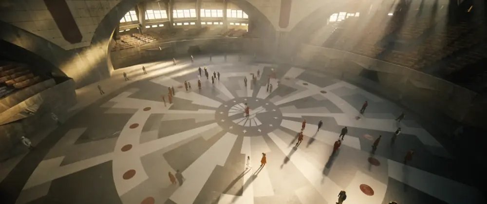 Help me out here, did the amphitheatre have tunnels before the bombing or not? There seems to be some beneath the middle and rights stands. Also do the stands on the right go up higher than the others or is the one in the middle just smaller?