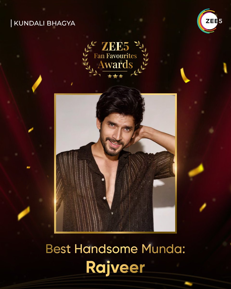 Free5onZee5's tweet photo. Tashan mein awwal, style mein sabke baap,
aise Handsome Munde ke liye saj gaya hai taj!" 👑✨

Congratulations to the Handsome Munda of ZEE5: Rajveer!

#ZEE5 #ZEE5FanFavouritesAwards #YearEndCelebration #2024 https://t.co/q1YegdX9CN