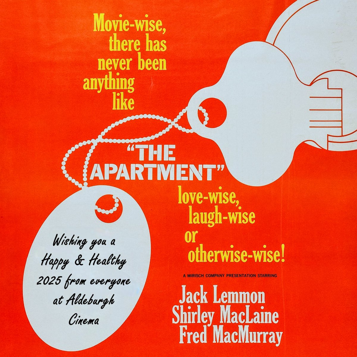 Thank you for all your support in 2024… 

Here’s to a great 2025.

We see out the year this afternoon with New Year’s Eve classic THE APARTMENT.

(in 4K, naturally.)

aldeburghcinema.co.uk/AldeburghCinem…