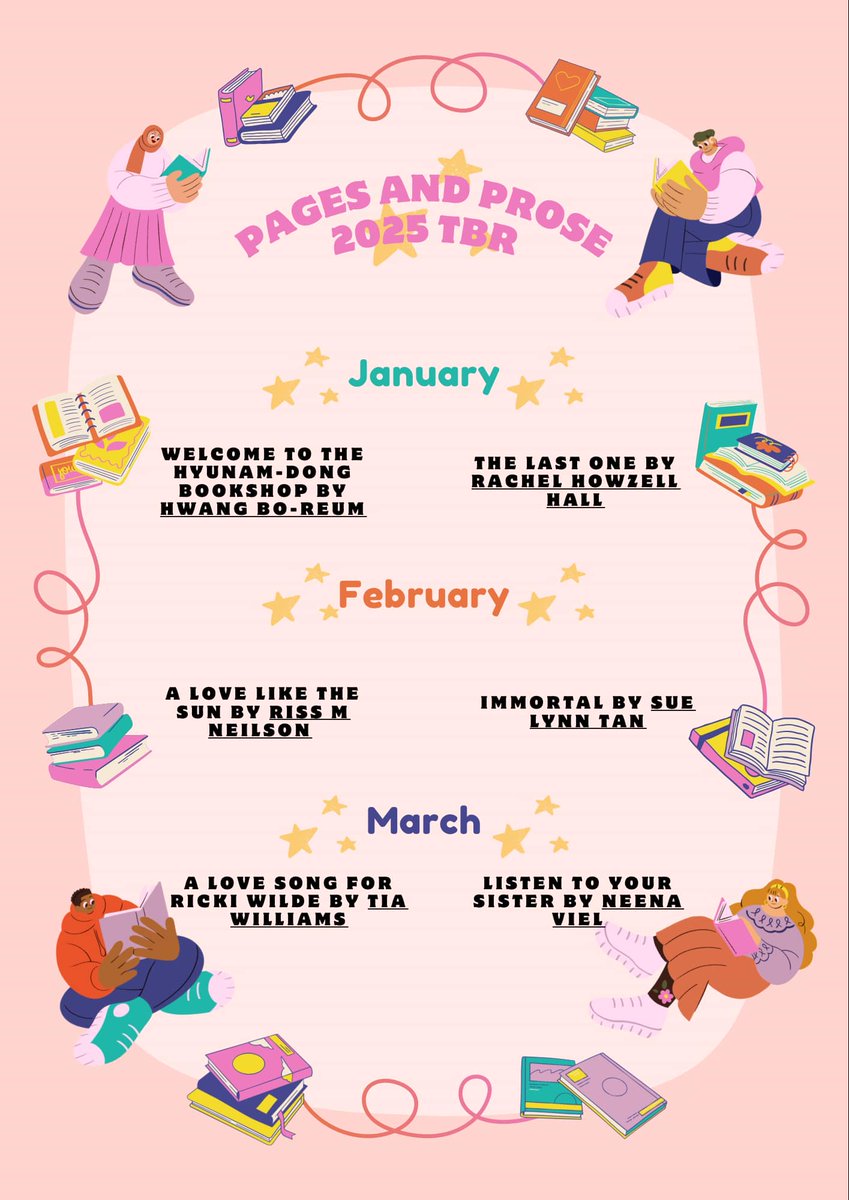 PagesandProseBC's tweet photo. HAPPY 2025! Here is a look at our 2025 TBR! We can't wait to go on these adventures with you. https://t.co/vp9d3XRLHn