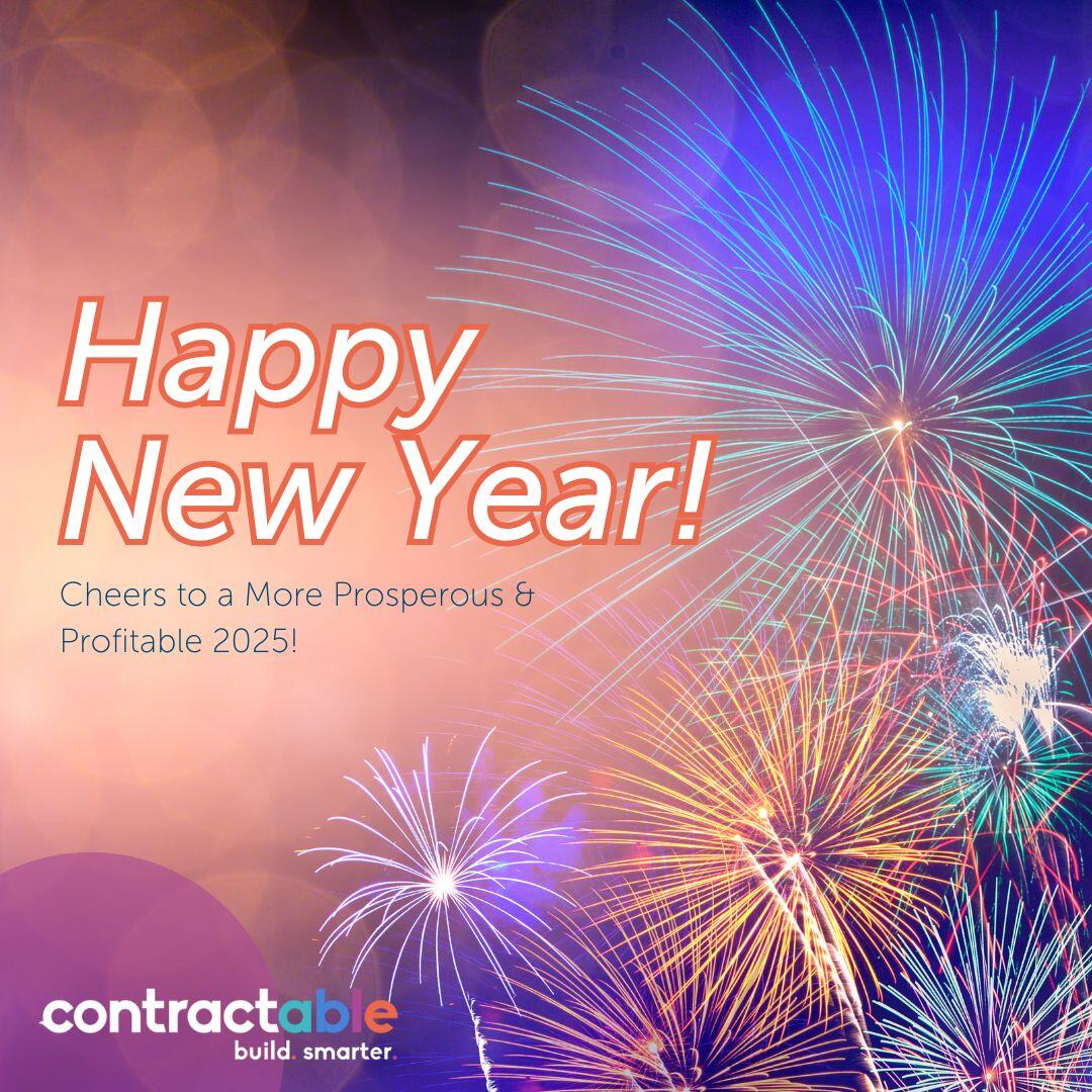 contractable_co's tweet photo. Thanks to our staff, customers, &amp; partners for helping to make 2024 an incredible year at Contractable. We look forward to building smarter, together in 2025!
#Contractable #ConstructionSoftware #BeMoreProfitable #NewYear2025 https://t.co/LfUoqvZJGL