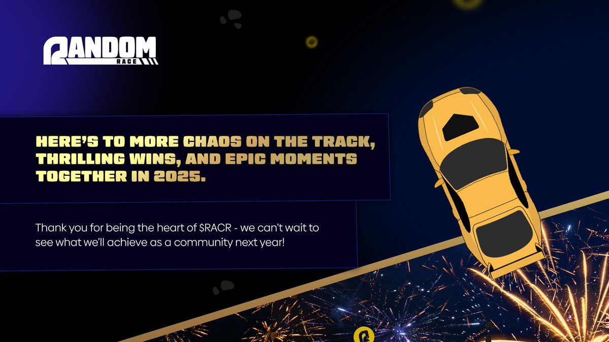 random_race's tweet image. Happy New Year, Racers! 🍾 🎉