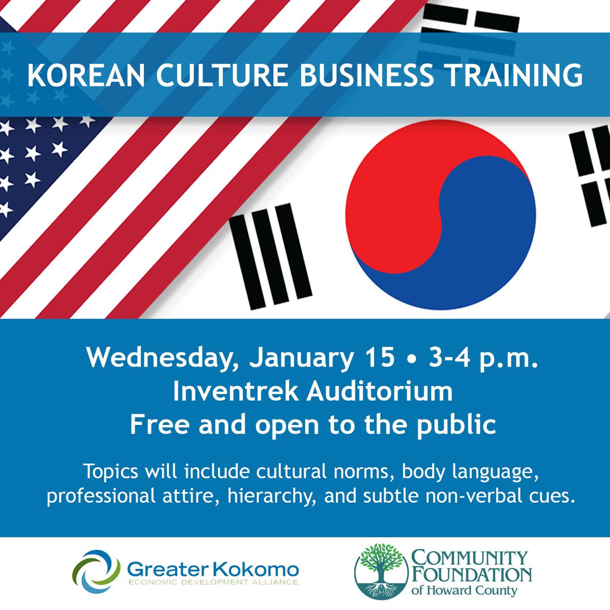 In 2025, make growing your communication skills your resolution. The best place to start is by understanding interaction practices across cultures in our next Korean Business Training on Jan. 15. Register here: greaterkokomo.chambermaster.com/events/details…