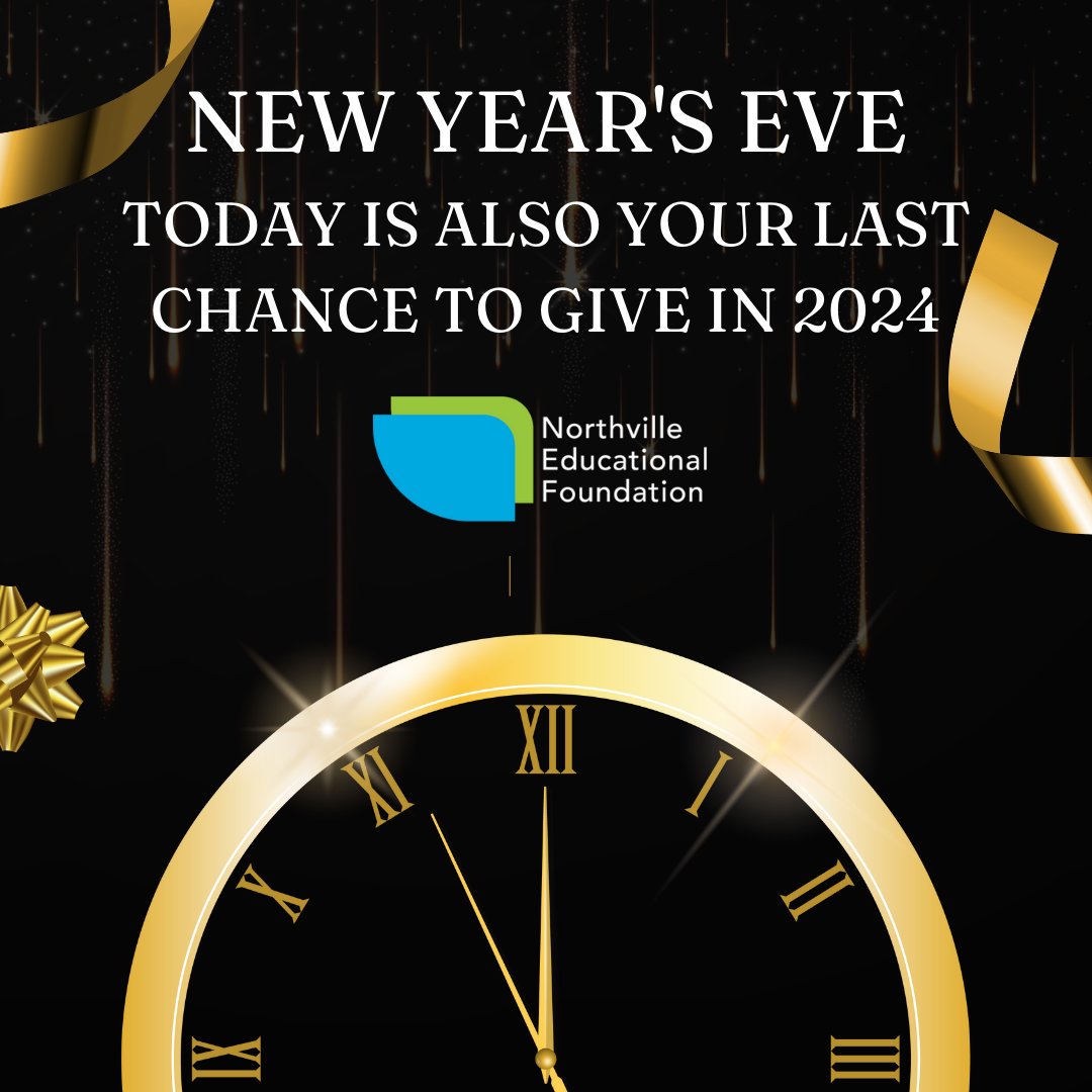 🎉✨ Happy New Year’s Eve from the Northville Educational Foundation! ✨🎉
As we prepare to welcome 2025, today is also your last chance to give in 2024 and make an impact on Northville students, teachers, and schools!

🎁 Become an NEF Member today! app.theauxilia.com/pay/NEF_SPARK_…